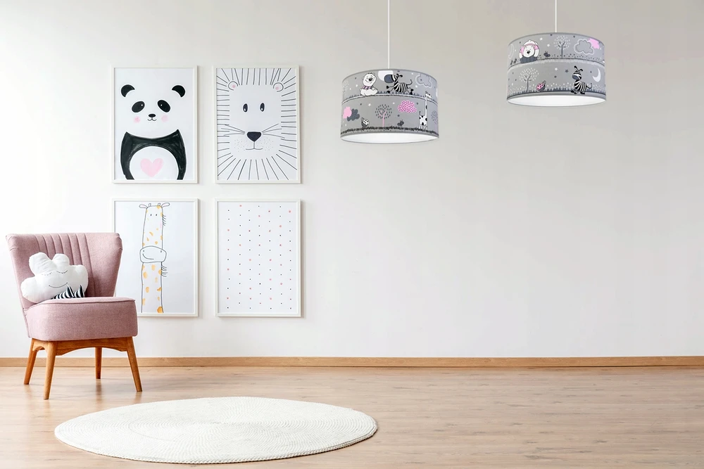 Light Home LAMPA WISZĄCA SUFITOWA LOFT DZIECIĘCA ABAŻUR LED