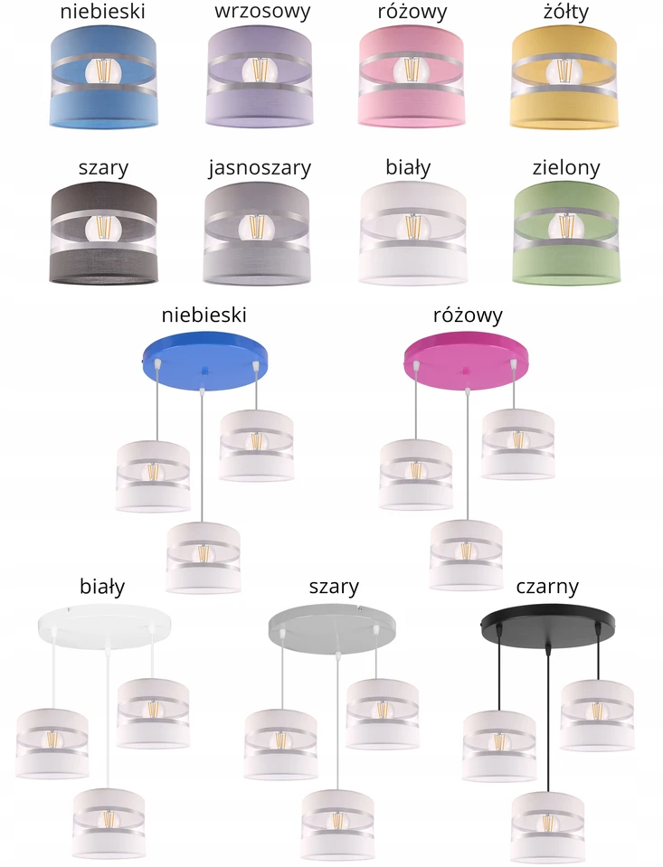 Light Home LAMPA WISZĄCA SUFITOWA ŻYRANDOL ABAŻUR DZIECIĘCA