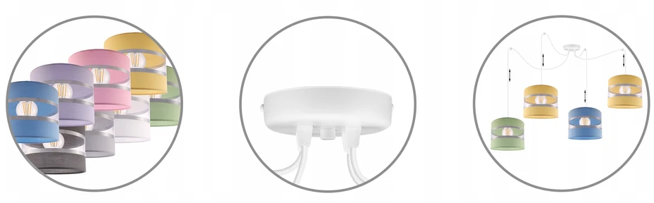 Light Home LAMPA WISZĄCA SUFITOWA ŻYRANDOL LOFT ABAŻUR PAJĄK