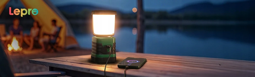 Lighting Ever Turistinė lempa stovyklavimo žibintuvėlis LED įkraunama baterija 4400mAh maitinimo blokas IPX4