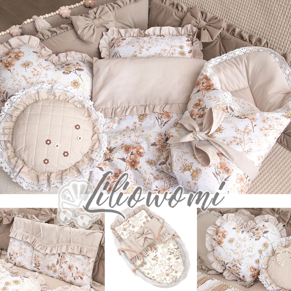 Liliowomi Medvilninė vaikiška patalynė 100x135 su volanais