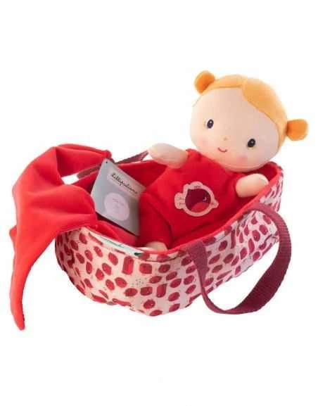 „Lilliputiens Baby in Basket“ su „Aghate“ drabužiais ir antklode