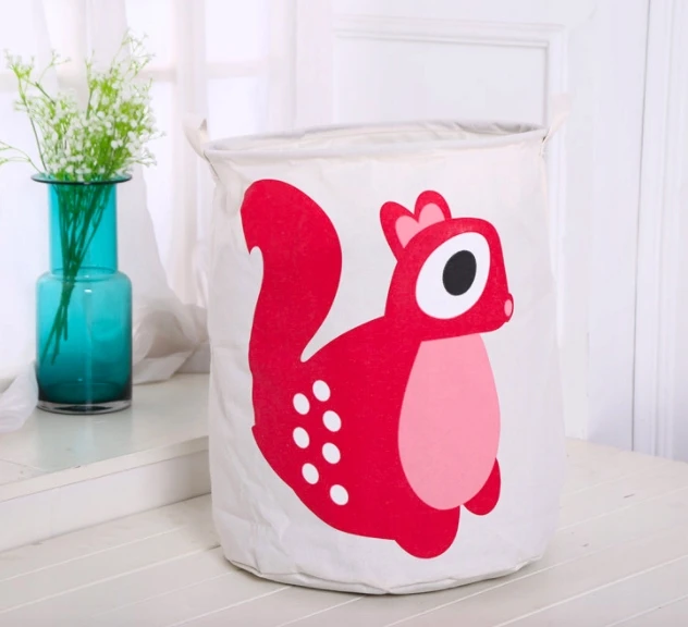 Lilszop KOSZ NA ZABAWKI POJEMNIK WOREK ORGANIZER NA PRANIE 40x50CM WZÓR WIEWIÓRKA