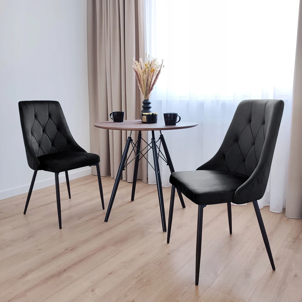 Gockowiak LINCOLN VELVET KĖDĖ, MINŠTA, Juodas VELVETAS, VALGOMOJE SVETAINEI