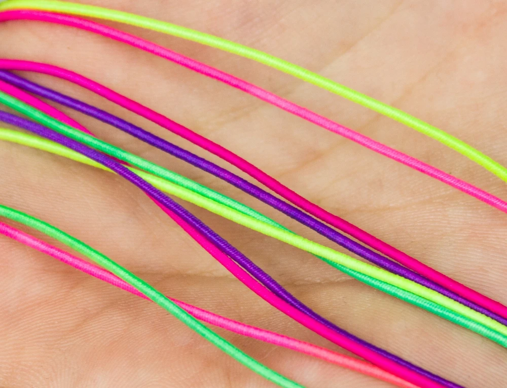 Linija pintoms apyrankėms, 1 mm, spalvinga, 50 metrų, lanksti, tvirta