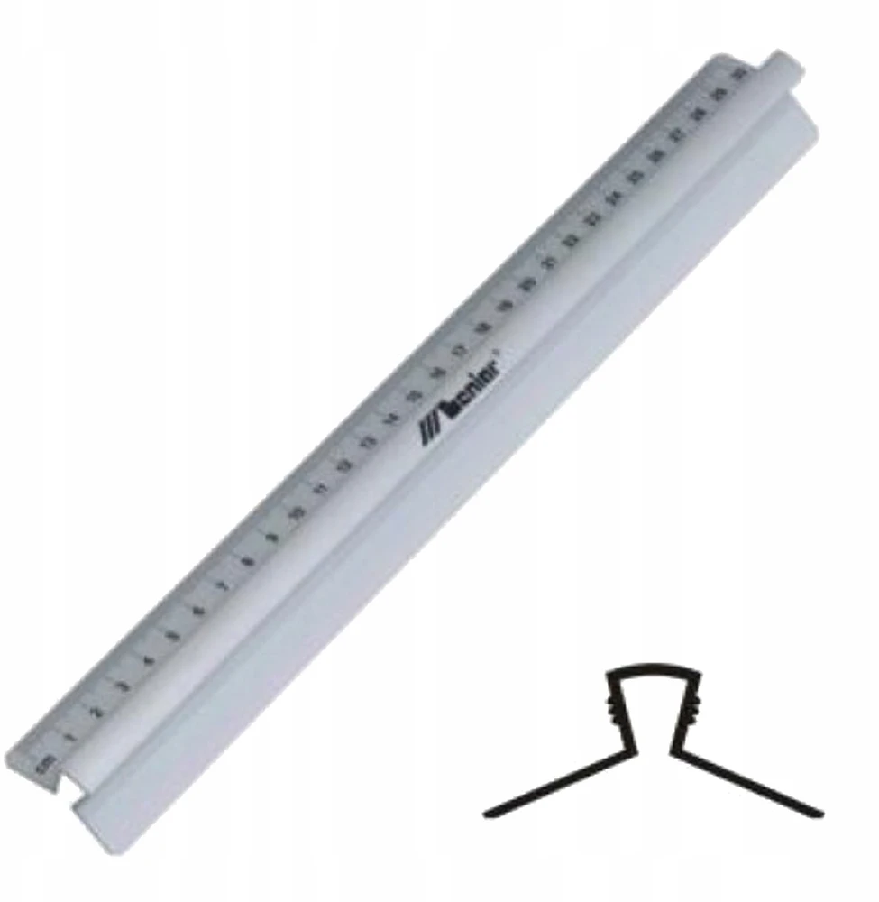 Linijka su laikikliu Leniar 15 cm metal anodowane aliuminio do rysowania