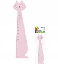 Fiorello Medinė liniuotė 15cm KATĖ rausva