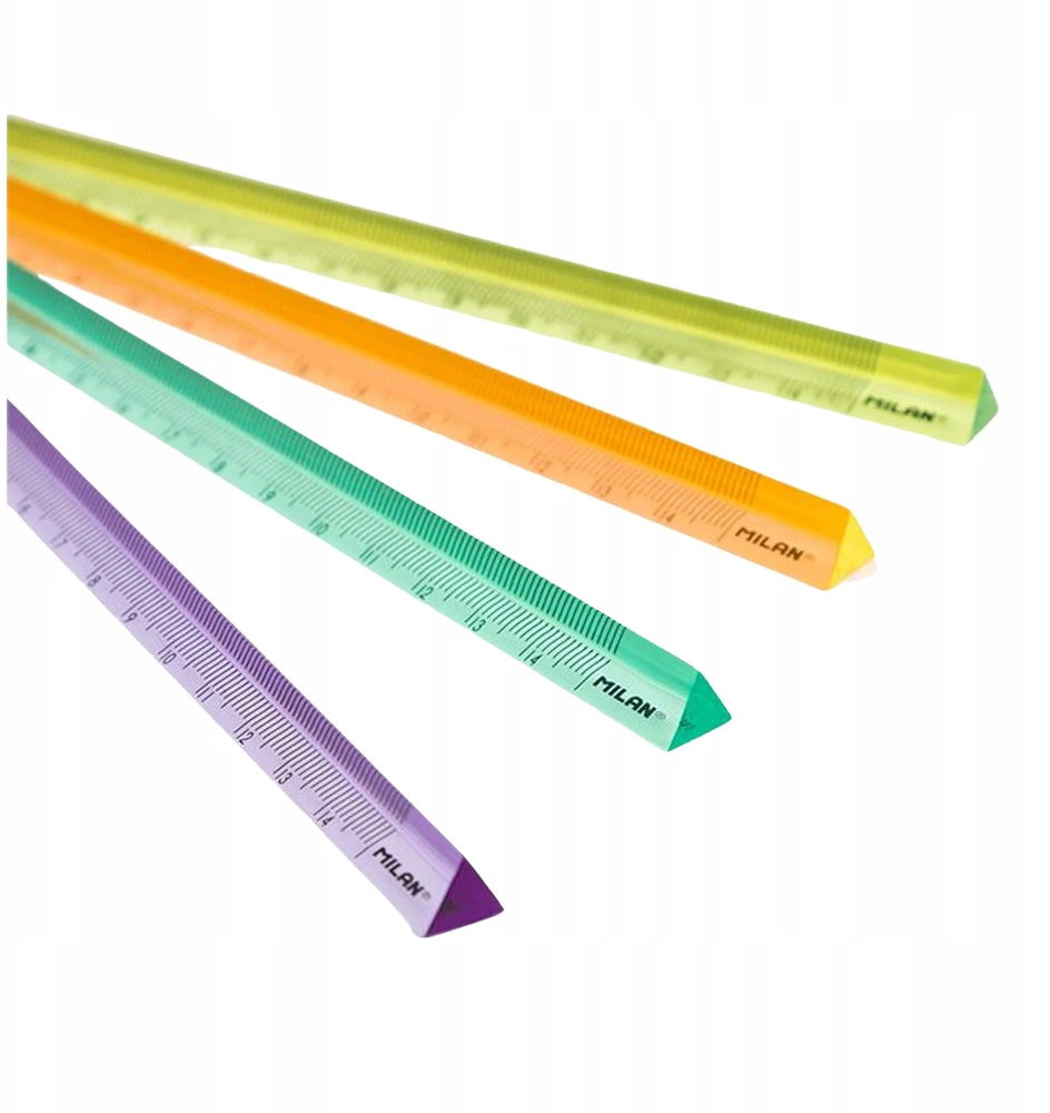 Plastikinė trikampė liniuotė 15 cm Milan 60 vnt