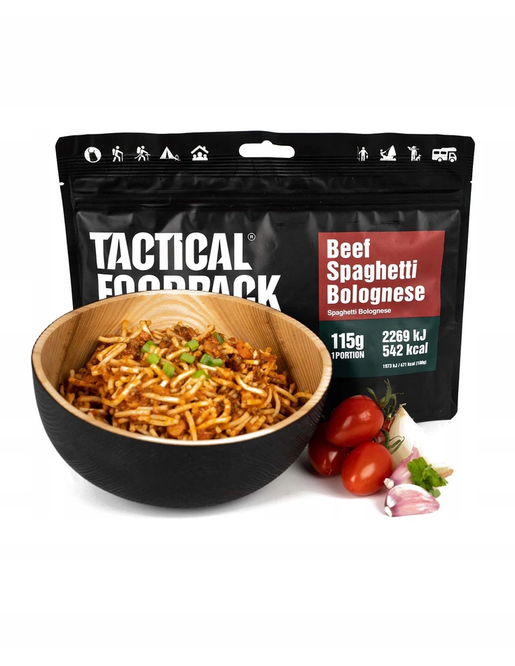Liofilizuotas Tactical Foodpack Spaghetti Bolognese su jautiena 415 g