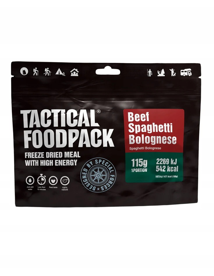 Liofilizuotas Tactical Foodpack Spaghetti Bolognese su jautiena 415 g