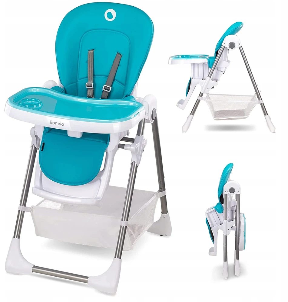 Lionelo Linn Plus Turquoise aukšta kėdutė
