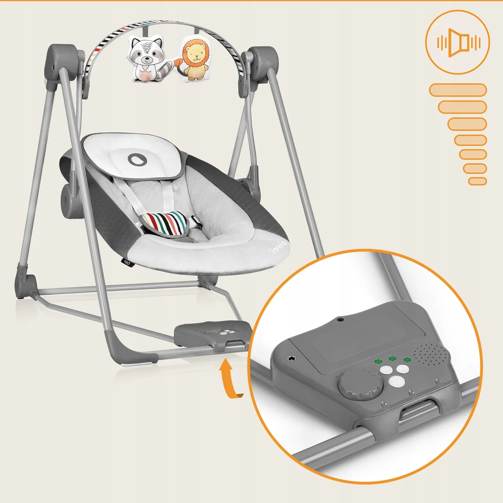 Lionelo Otto elektrinis supamasis lopšys 2in1 vaikams