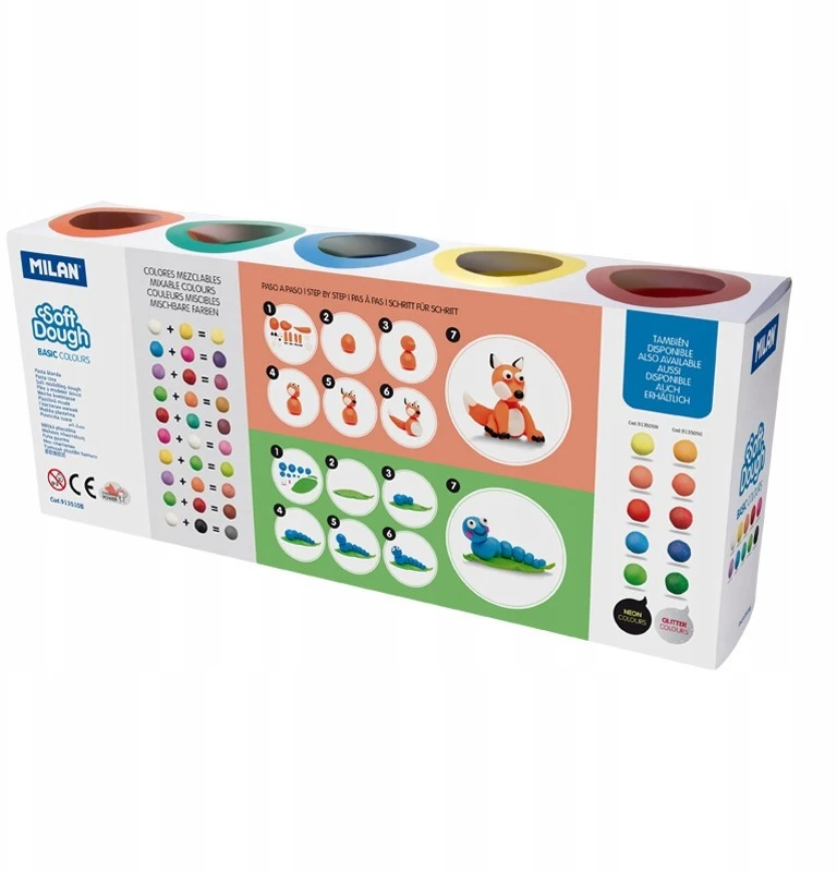 Lipdymo masė Milan Soft Dough, 10 spalvų