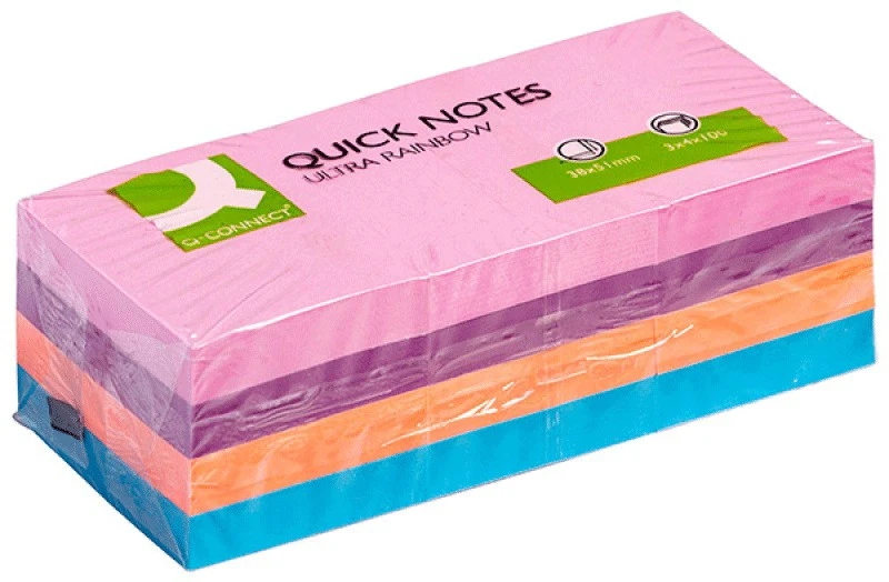 Q-Connect spalvotų lipnių lapelių blokelis
