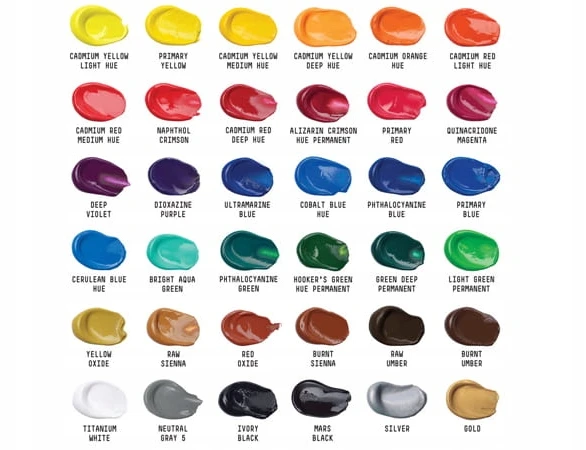 Liquitex Basics akriliniai dažai, 36x22 ml rinkinys