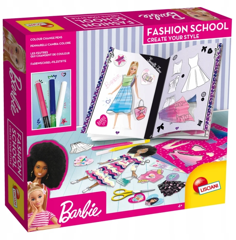 Lisciani Vaikiškas Barbie mados dizaino rinkinys su pieštukais