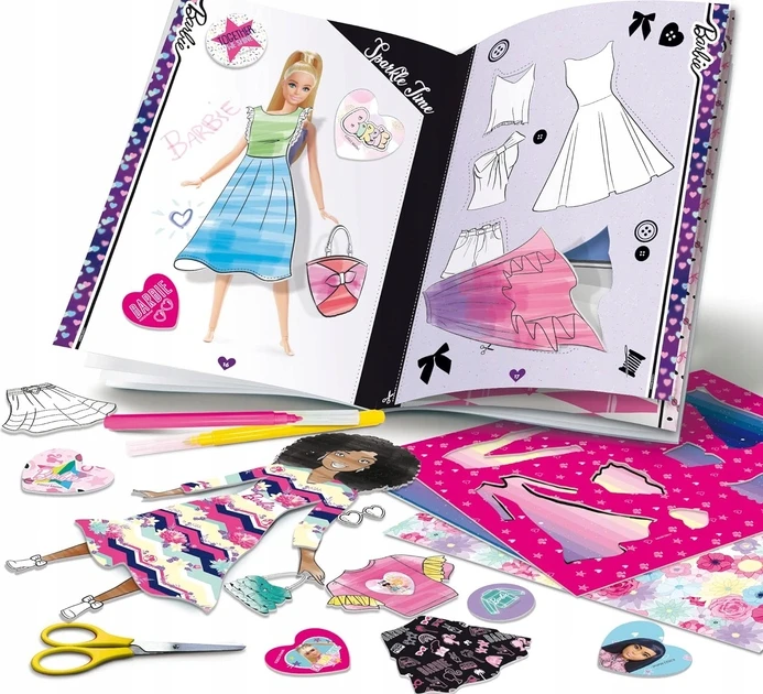 Lisciani Vaikiškas Barbie mados dizaino rinkinys su pieštukais