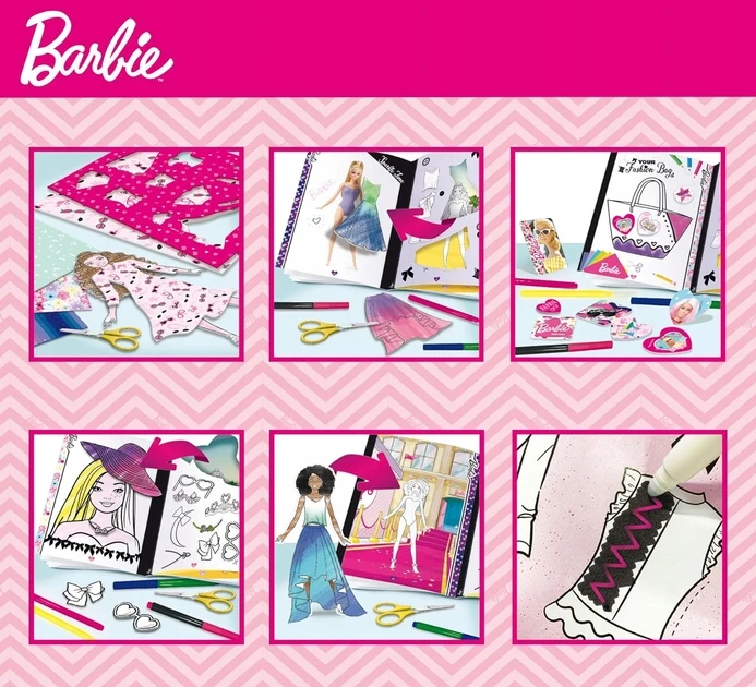 Lisciani Vaikiškas Barbie mados dizaino rinkinys su pieštukais