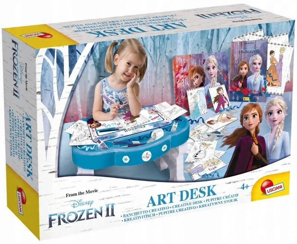 Lisciani Frozen Ii kūrybinis rašomasis stalas su piešimo lenta ir priedais