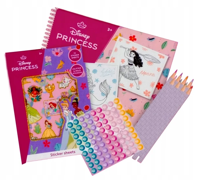 Lisciani Kūrybinis rinkinys DISNEY PRINCESS piešimo mokykla su lipdukais 20 vnt.