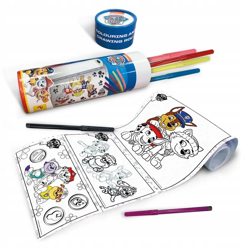 Lisciani Paw Patrol piešimo ritinėlis su flomasteriais