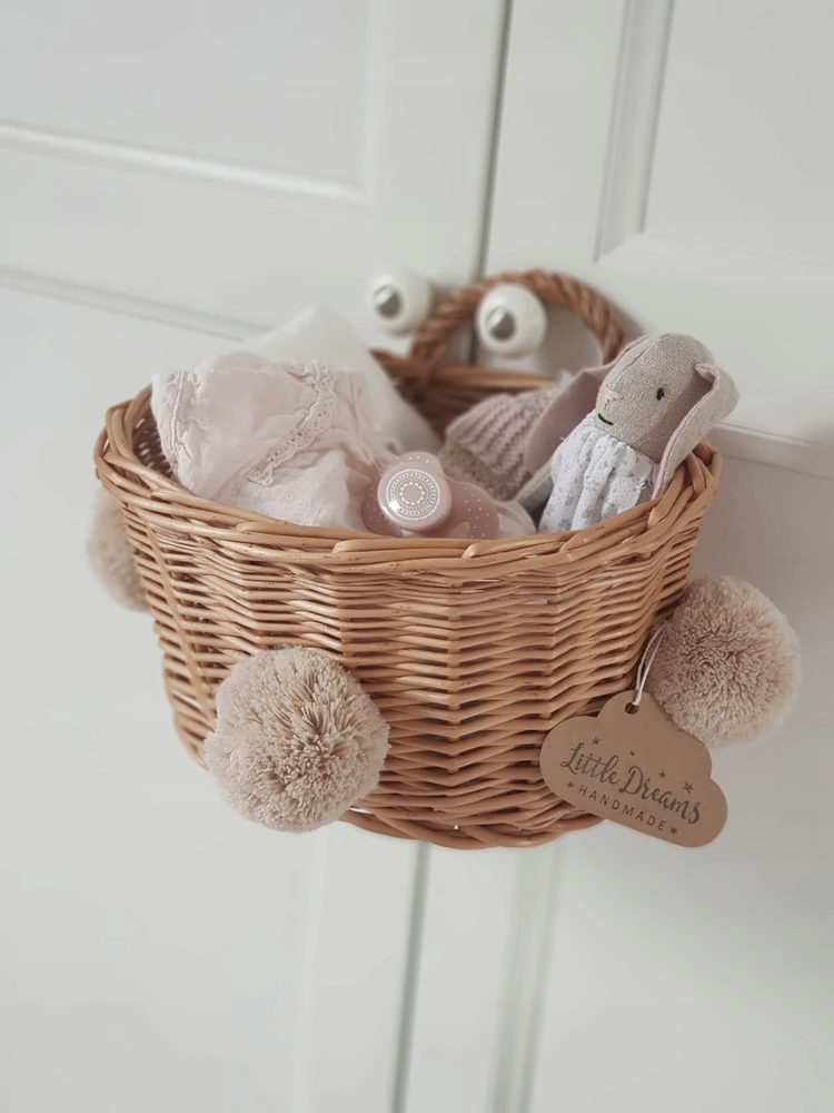 Little Dreams KOSZYK WIKLINOWY ŚCIENNY MAŁY WISZĄCY NATURALNY