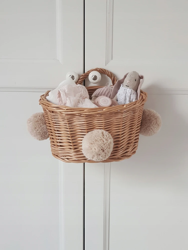 Little Dreams KOSZYK WIKLINOWY ŚCIENNY MAŁY WISZĄCY NATURALNY