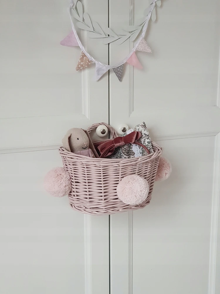 Little Dreams KOSZYK WIKLINOWY ŚCIENNY MAŁY WISZĄCY BRUDNY RÓŻ