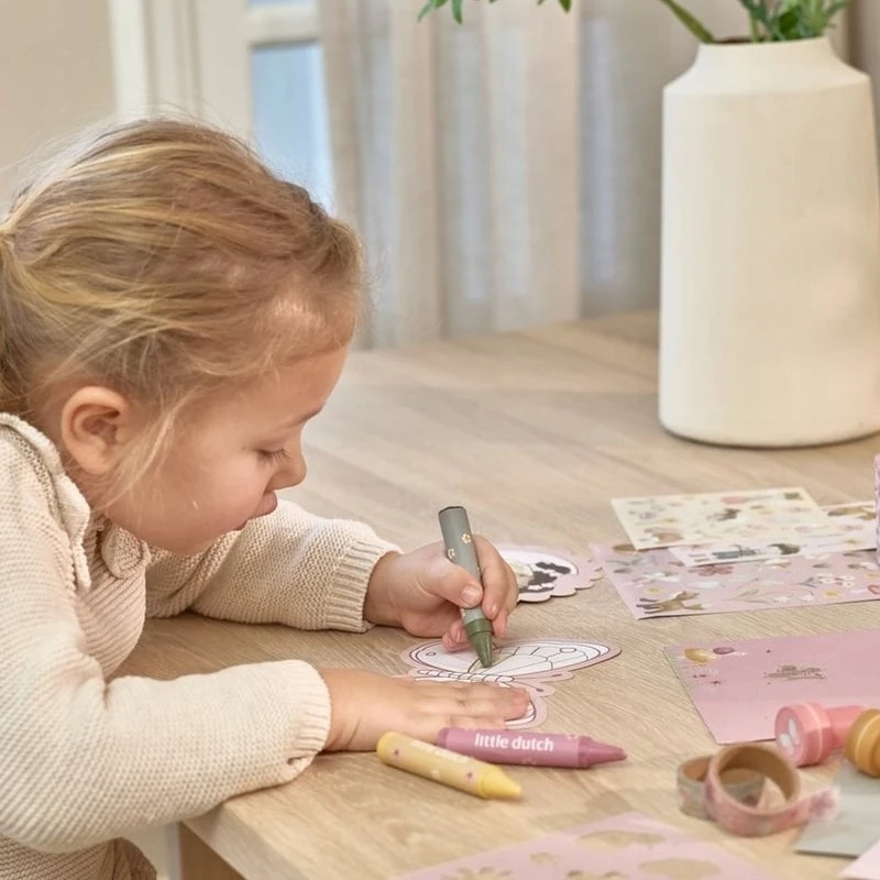LITTLE DUTCH Art rinkinys - Creative lagaminas Rosa & Friends