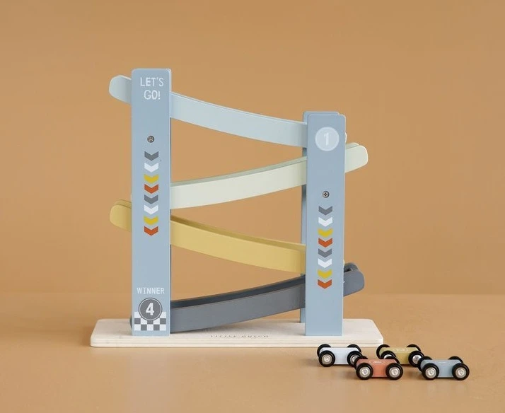 Little Dutch MAŽAS OLANDIJAS MEDINIS ŠLIUŽIMŲ TAKAS + 4 AUTOMOBILIAI