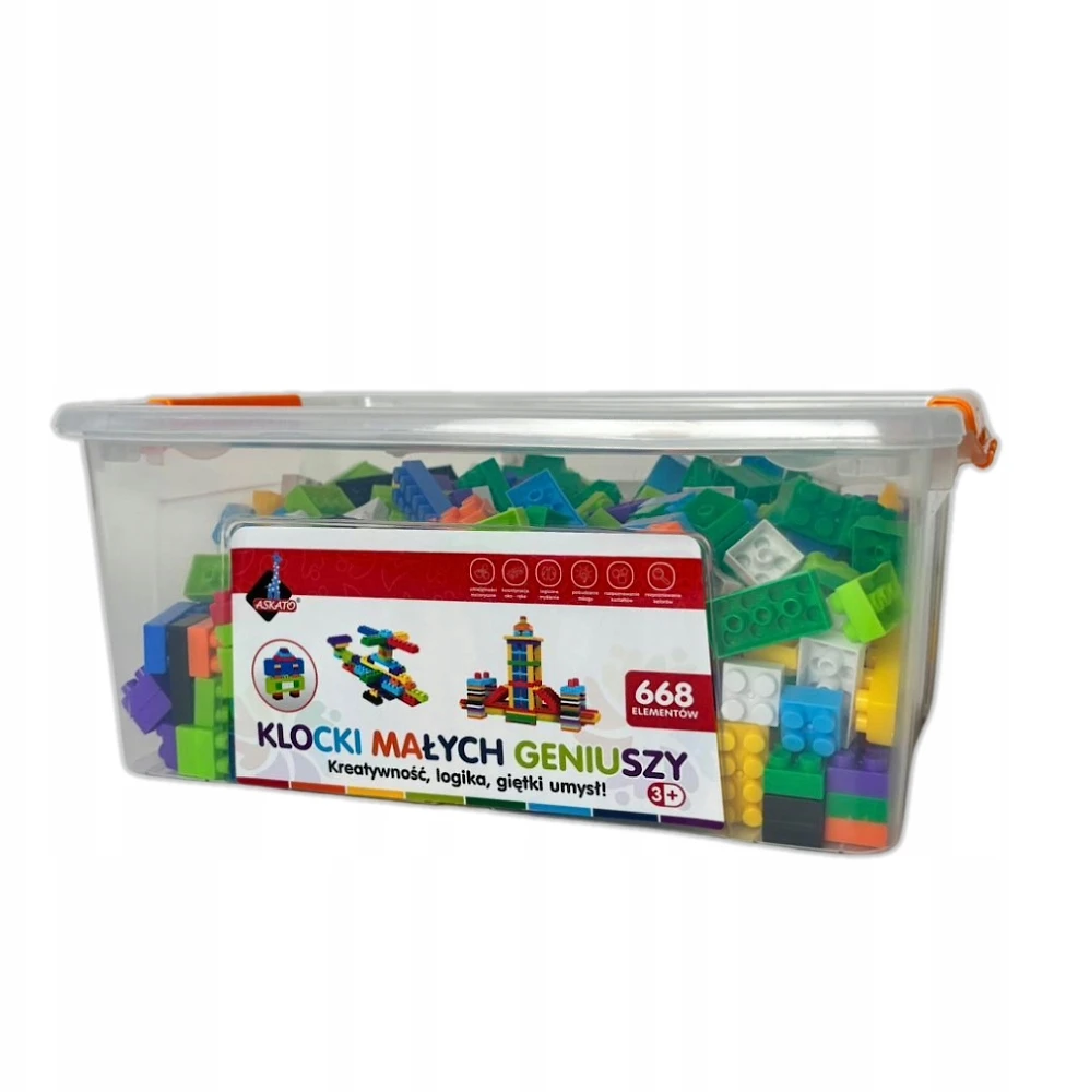 LITTLE GENIUS BLOCKS RINKINYS, KONSTRUKCINĖS PLOKŠTELĖS, 668 ELEMENTAI. ASKATO DOVANA