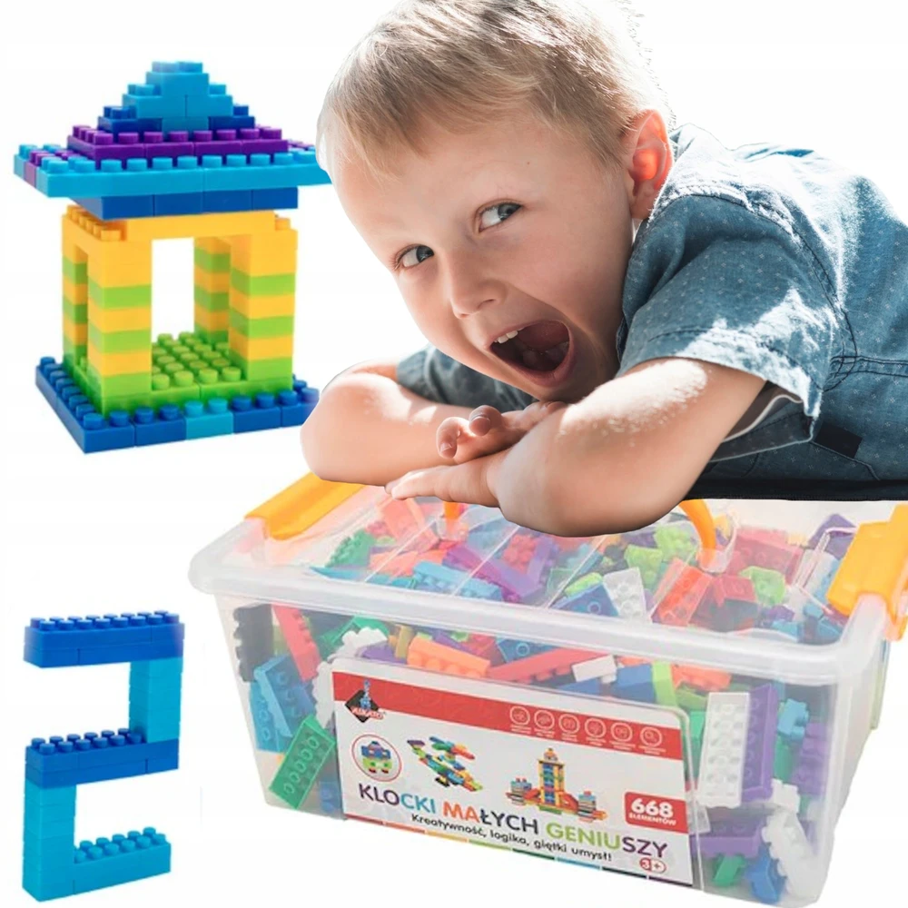LITTLE GENIUS BLOCKS RINKINYS, KONSTRUKCINĖS PLOKŠTELĖS, 668 ELEMENTAI. ASKATO DOVANA
