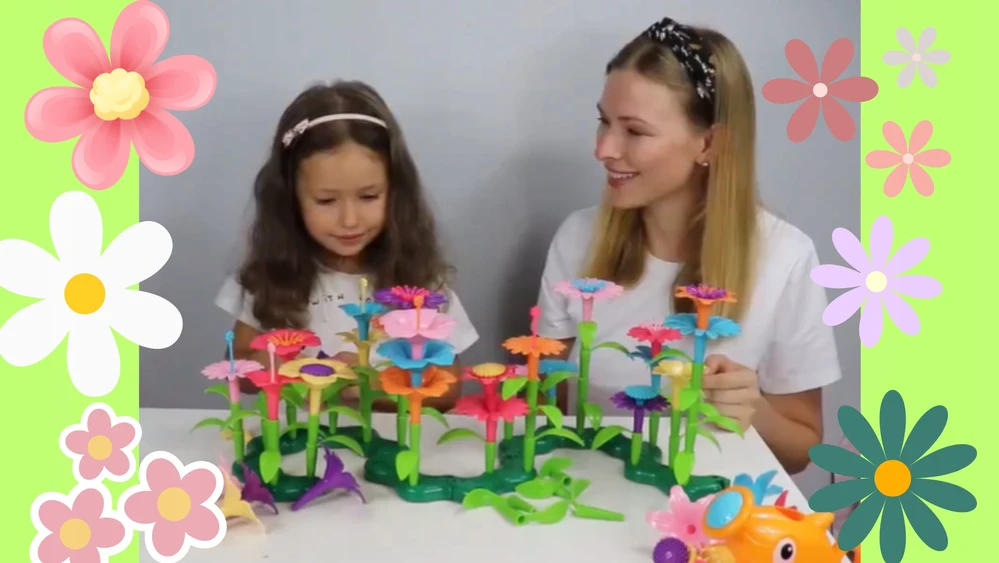 Littlekingdom Blokai Gėlės Sodo statyba Creative Gėlės Pieva 135 vnt 3+