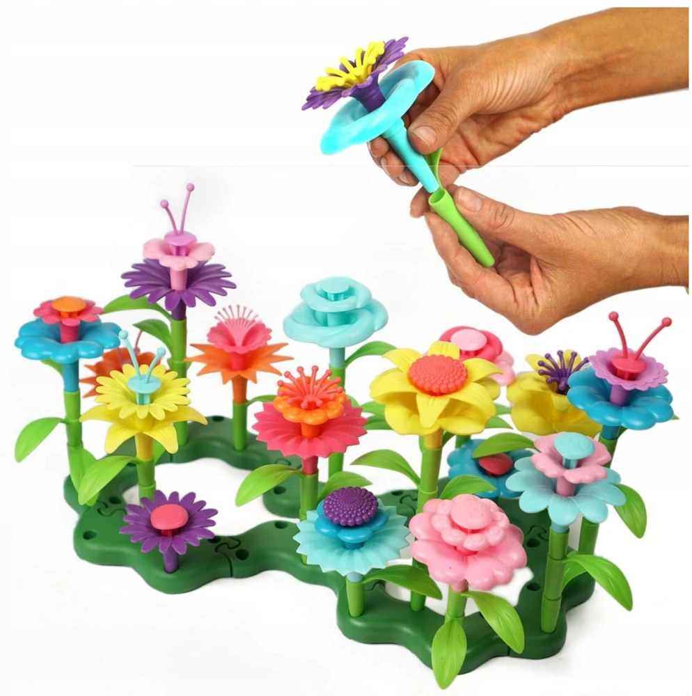 Littlekingdom Blokai Gėlės Sodo statyba Creative Gėlės Pieva 135 vnt 3+