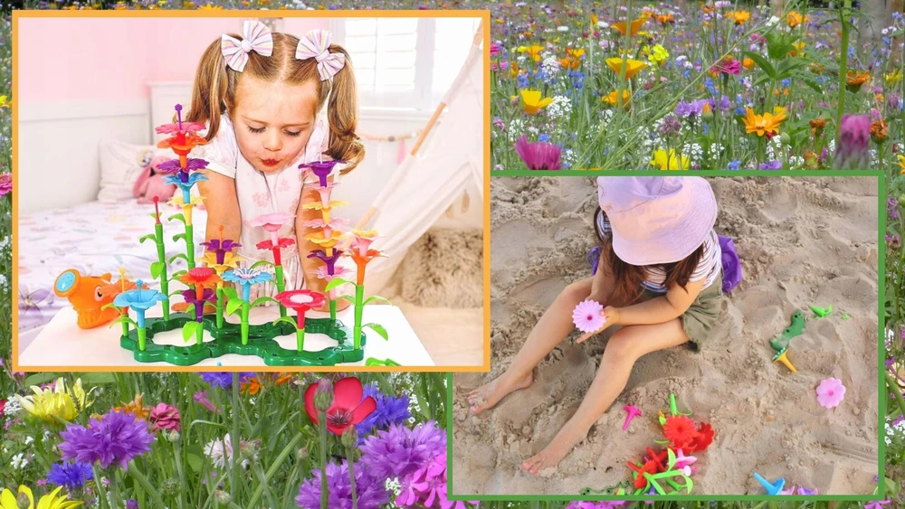 Littlekingdom Blokai Gėlės Sodo statyba Creative Gėlės Pieva 135 vnt 3+