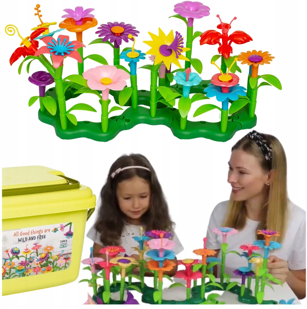 Littlekingdom Blokai Gėlės Sodo statyba Creative Gėlės Pieva 135 vnt 3+