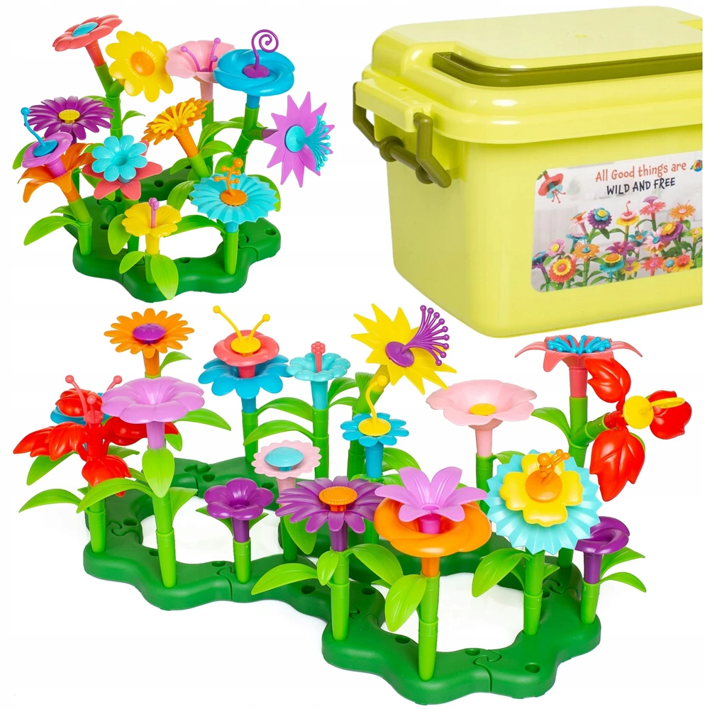 Littlekingdom Blokai Gėlės Sodo statyba Creative Gėlės Pieva 135 vnt 3+