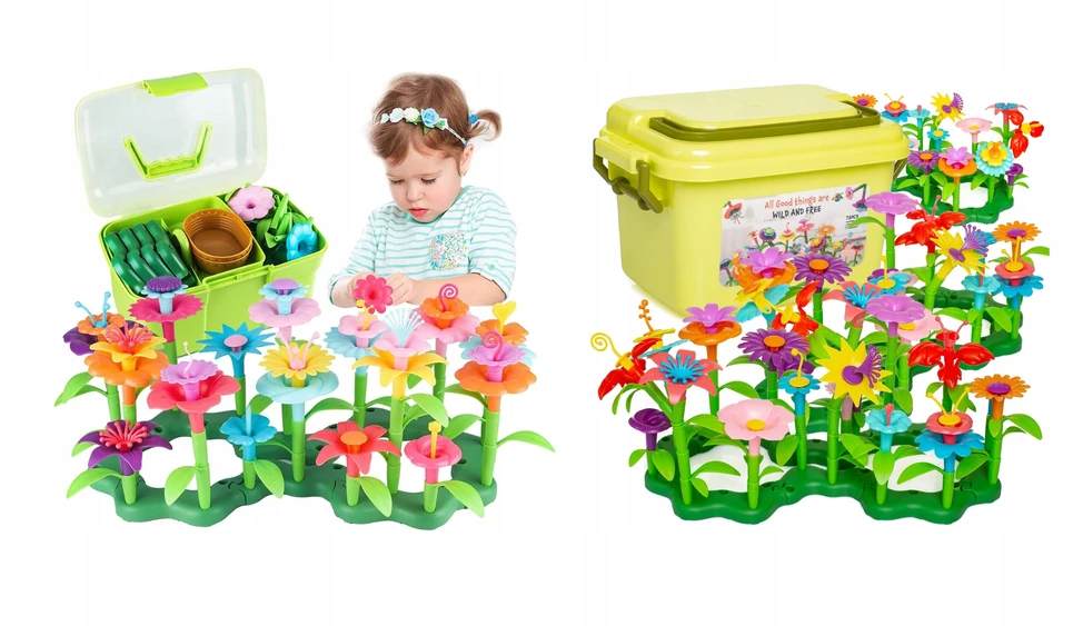 Littlekingdom Blokai Gėlės Sodo statyba Creative Gėlės Pieva 135 vnt 3+