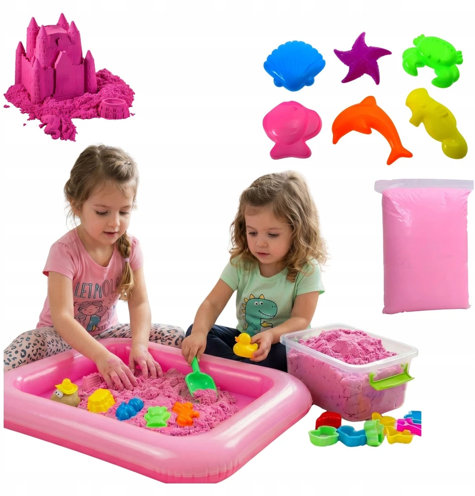 Littlekingdom Kinetinis smėlis 3KG baseino formelės irklas pompa rožinė mergaitėms
