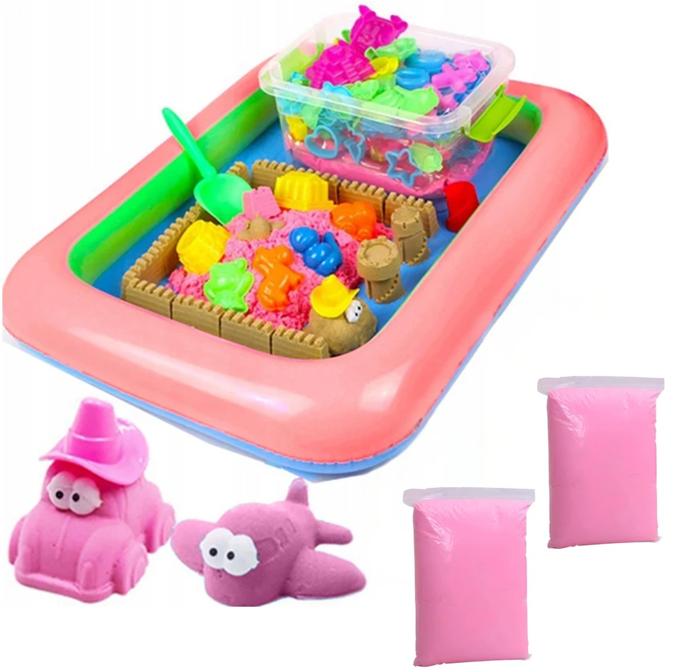 Littlekingdom Kinetinis smėlis 3KG baseino formelės irklas pompa rožinė mergaitėms