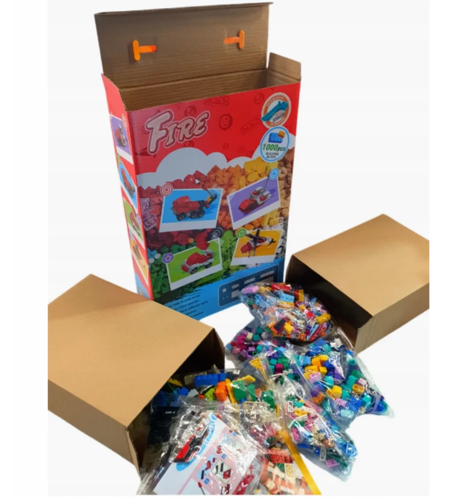 Littlekingdom Statybinės plytos PRIEŠGAISRINĖS TARNYBOS greitosios pagalbos automobiliai didelė pakuotė 1000 EL