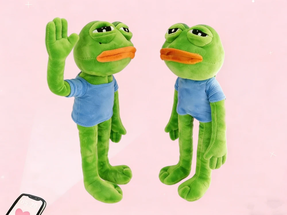 Liūdna varlė pliušinis žaislas 45 cm Pepe the Frog Meme juokingas