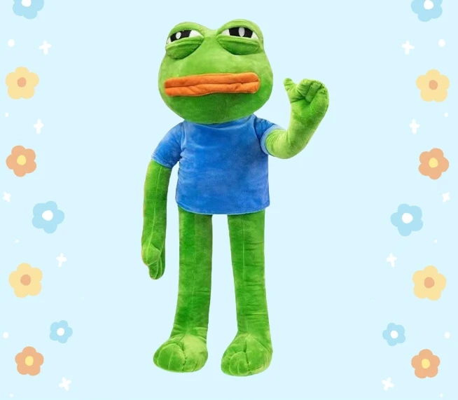 Liūdna varlė pliušinis žaislas 45 cm Pepe the Frog Meme juokingas