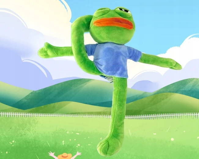 Liūdna varlė pliušinis žaislas 45 cm Pepe the Frog Meme juokingas