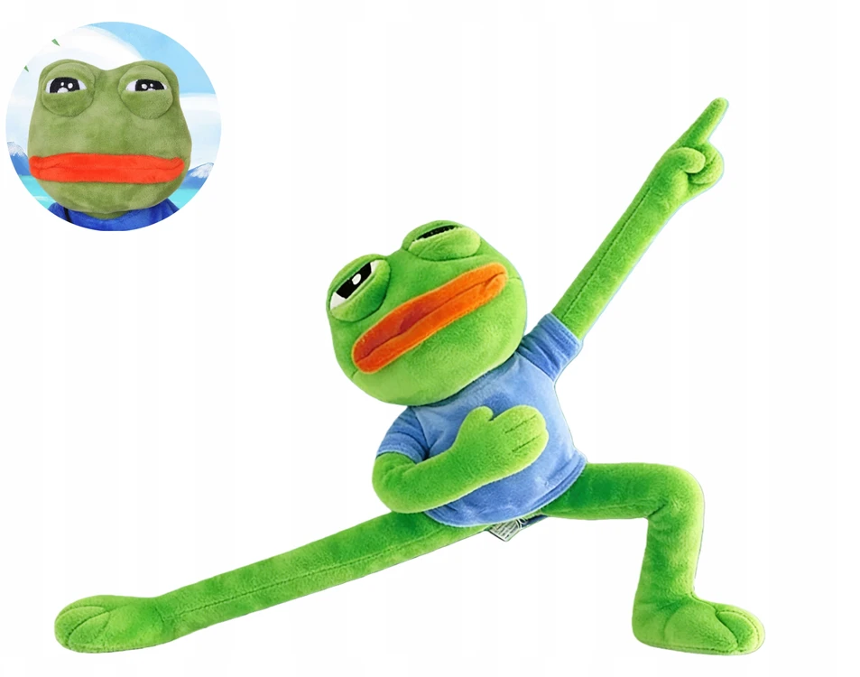 Liūdna varlė pliušinis žaislas 45 cm Pepe the Frog Meme juokingas