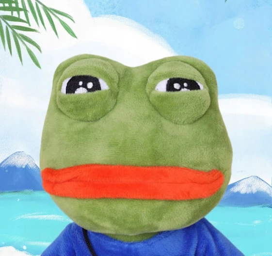 Liūdna varlė pliušinis žaislas 45 cm Pepe the Frog Meme juokingas