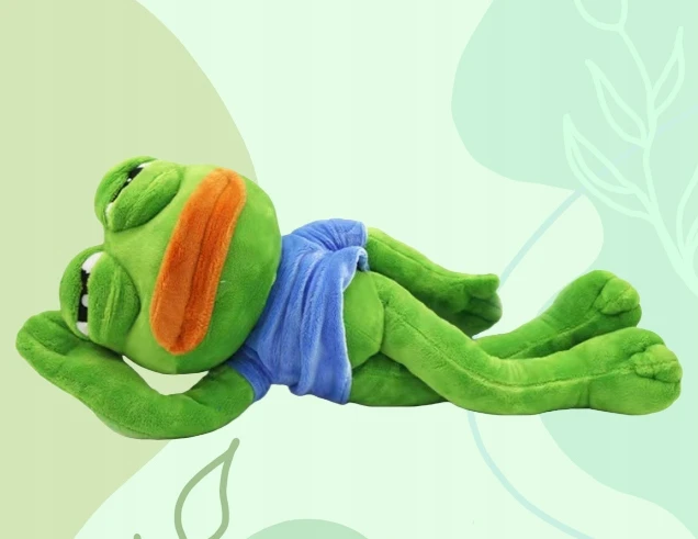 Liūdna varlė pliušinis žaislas 45 cm Pepe the Frog Meme juokingas