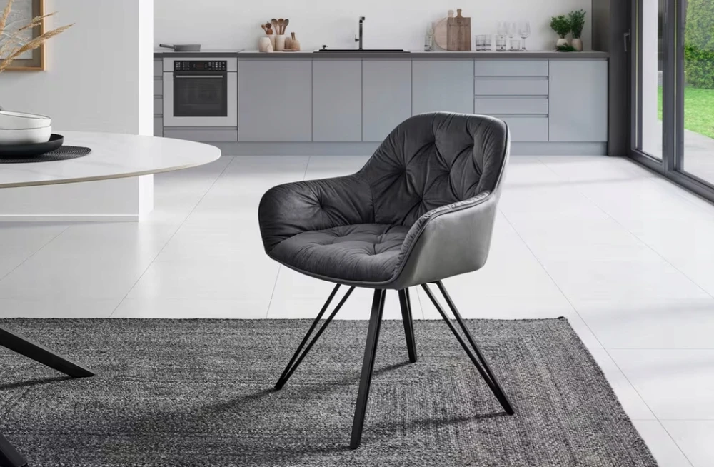 Livetastic fotelis aksominės geležies spalvos