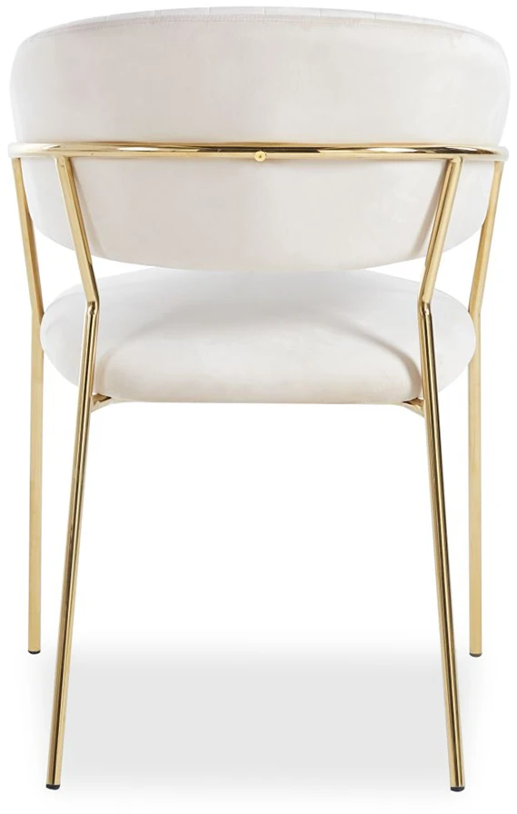 Livio Meble FLORI BEIGE VELVET VALGOMO KĖDĖ ANT AUKSINIŲ KOJŲ