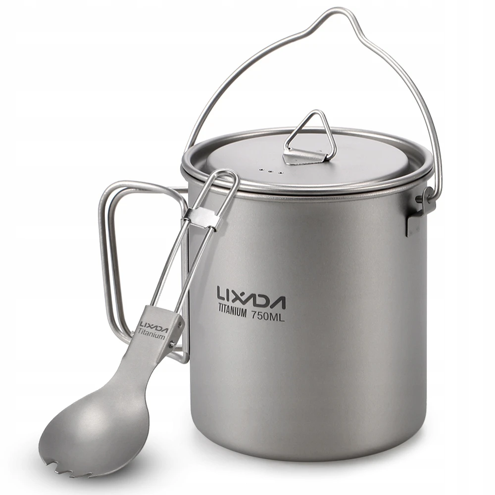 Lixada TITANIUM PUODULIO PUODAS 750ml TOURIST + SPORK